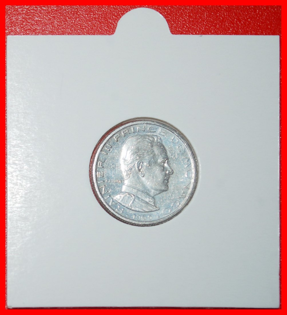 Ⰶ FRANCE (1965-1995): MONACO ★1/2 FRANC 1965! RAINIER III (1949-2005) LUSTRE★LOW START ★ NO RESERVE!