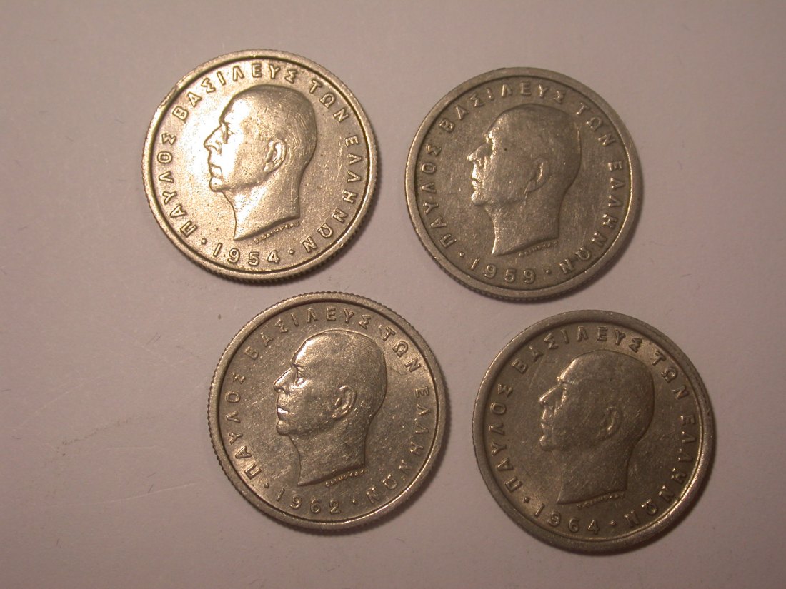 I15 Griechenland 50 Aenta Lepta 1954-1964 4 Stück Originalbilder