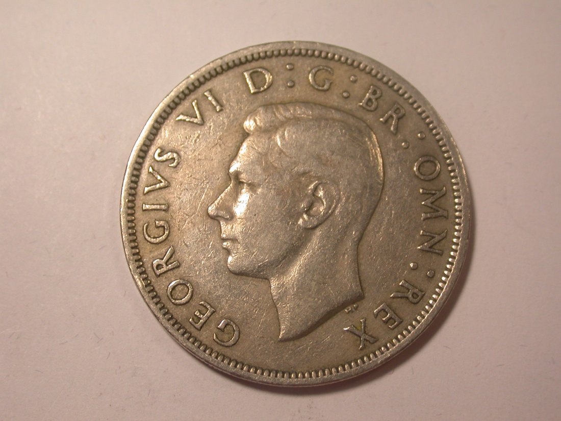 I15 Grossbritannien Half Crown 1949 in ss Originalbilder