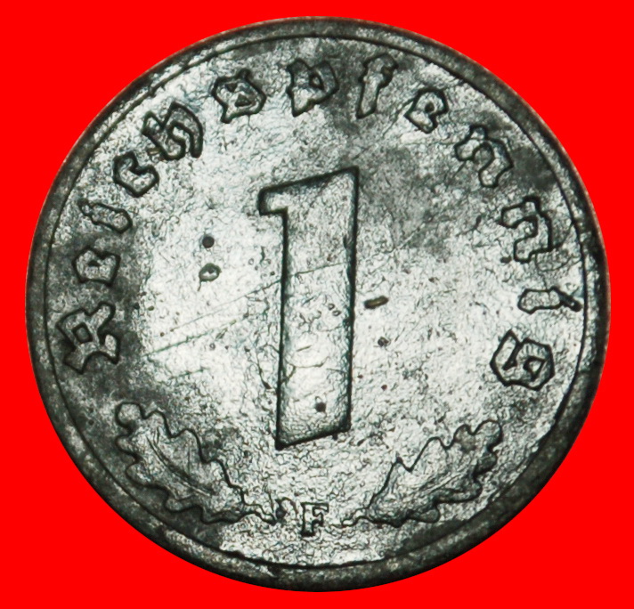 Ⰶ SWASTIKA 1940-1945:GERMANY★1 PFENNIG 1942F WUERTTEMBERG! THIRD REICH 1933-★LOW START ★ NO RESERVE!