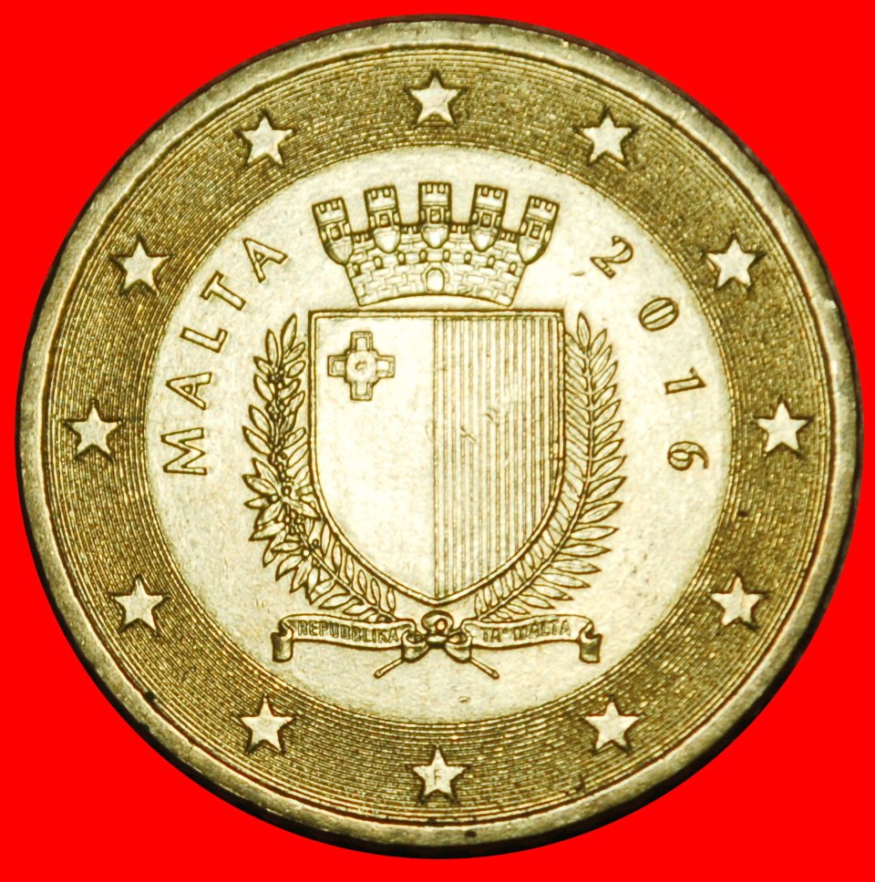 Ⰶ FRANCE and NETHERLANDS (2008-2024): MALTA ★ 50 EURO CENT 2016F NORDIC GOLD★LOW START ★ NO RESERVE!