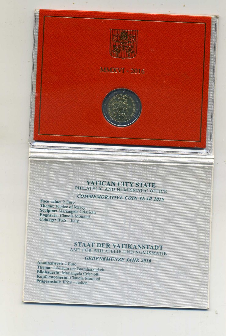 2 Euro 2016 200 Jahre Vatikanisches Gendarmeriekorps stempelglanz im Original Blister