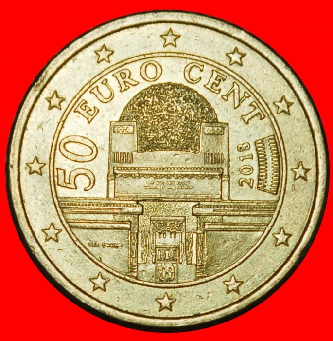 Ⰶ NORDIC GOLD (2002-2024): AUSTRIA ★ 50 EURO CENTS 2018 SECESSION!★LOW START ★ NO RESERVE!