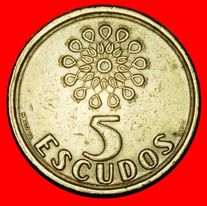 Ⰶ WINDOW (1986-2001): PORTUGAL ★ 5 ESCUDOS 1992 dies 2+B! ★LOW START ★ NO RESERVE!