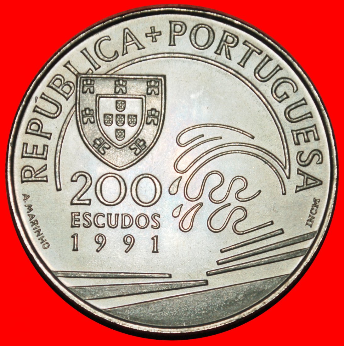  Ⰶ KOLUMBUS (1451-1506): PORTUGAL ★ 200 ESCUDO 1991 KARTA 1476 1485 STG STEMPELGLANZ!★OHNE VORBEHALT!   