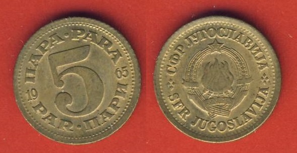  Jugoslawien 5 Para 1965 Top   