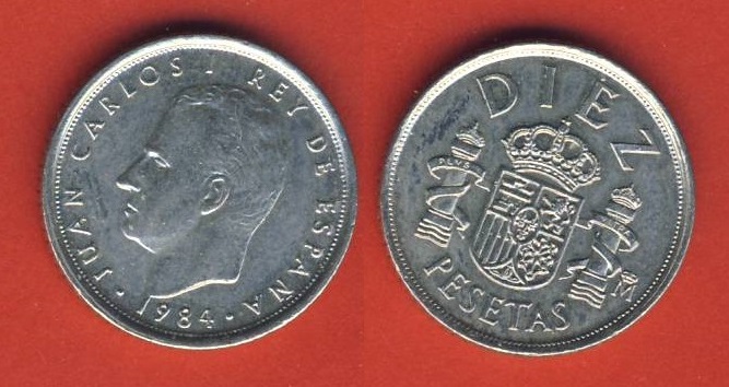  Spanien 10 Diez Pesetas 1984   