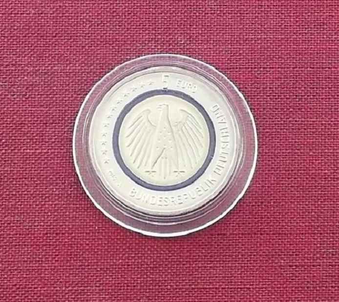  5 Euro 2016 A BRD Blauer Planet Erde mit blauem Polymerring UNC verkapselt rar !   