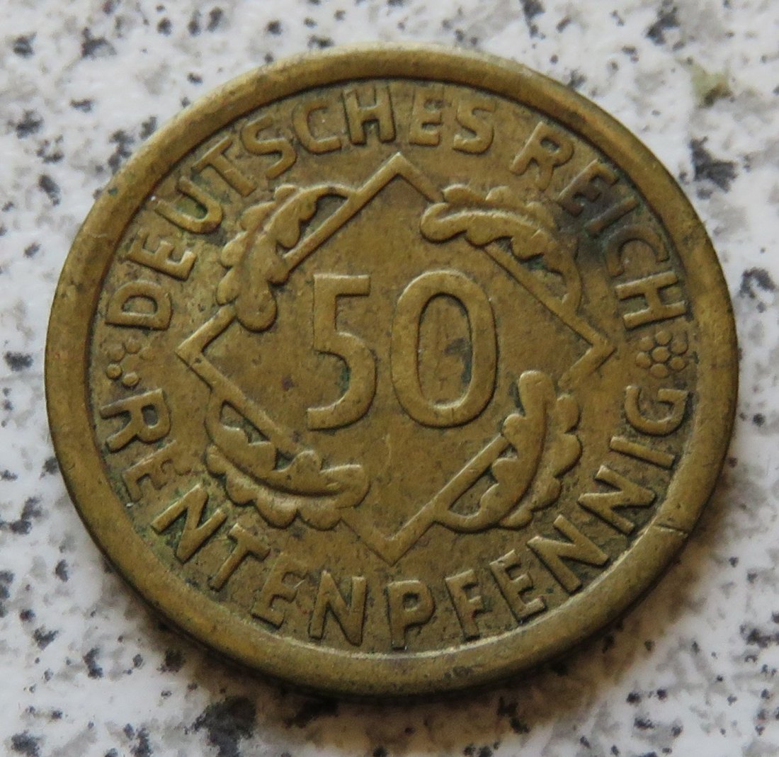  Weimarer Republik 50 Rentenpfennig 1924 E   