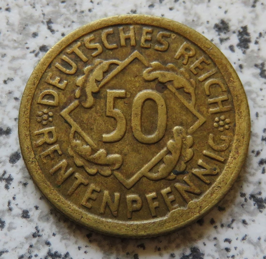  Weimarer Republik 50 Rentenpfennig 1924 G   