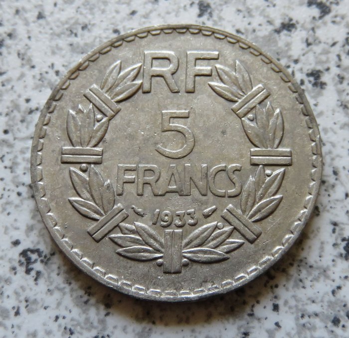  Frankreich 5 Francs 1933   