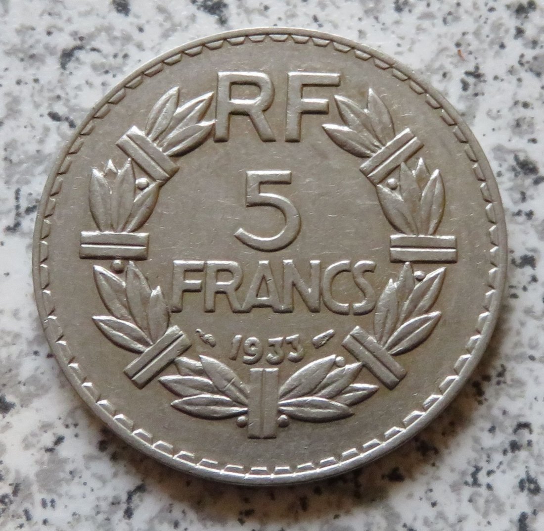  Frankreich 5 Francs 1933   