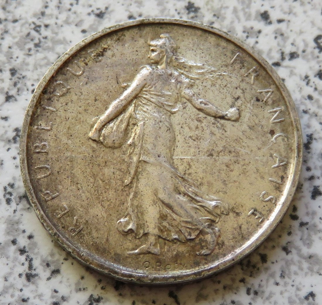  Frankreich 5 Francs 1969, besseres Jahr, 12 Gramm 835-er Silber   