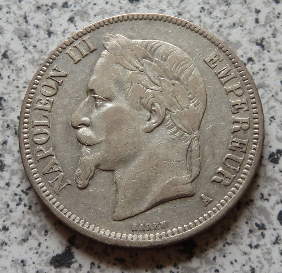  Frankreich 5 Francs 1867 A   
