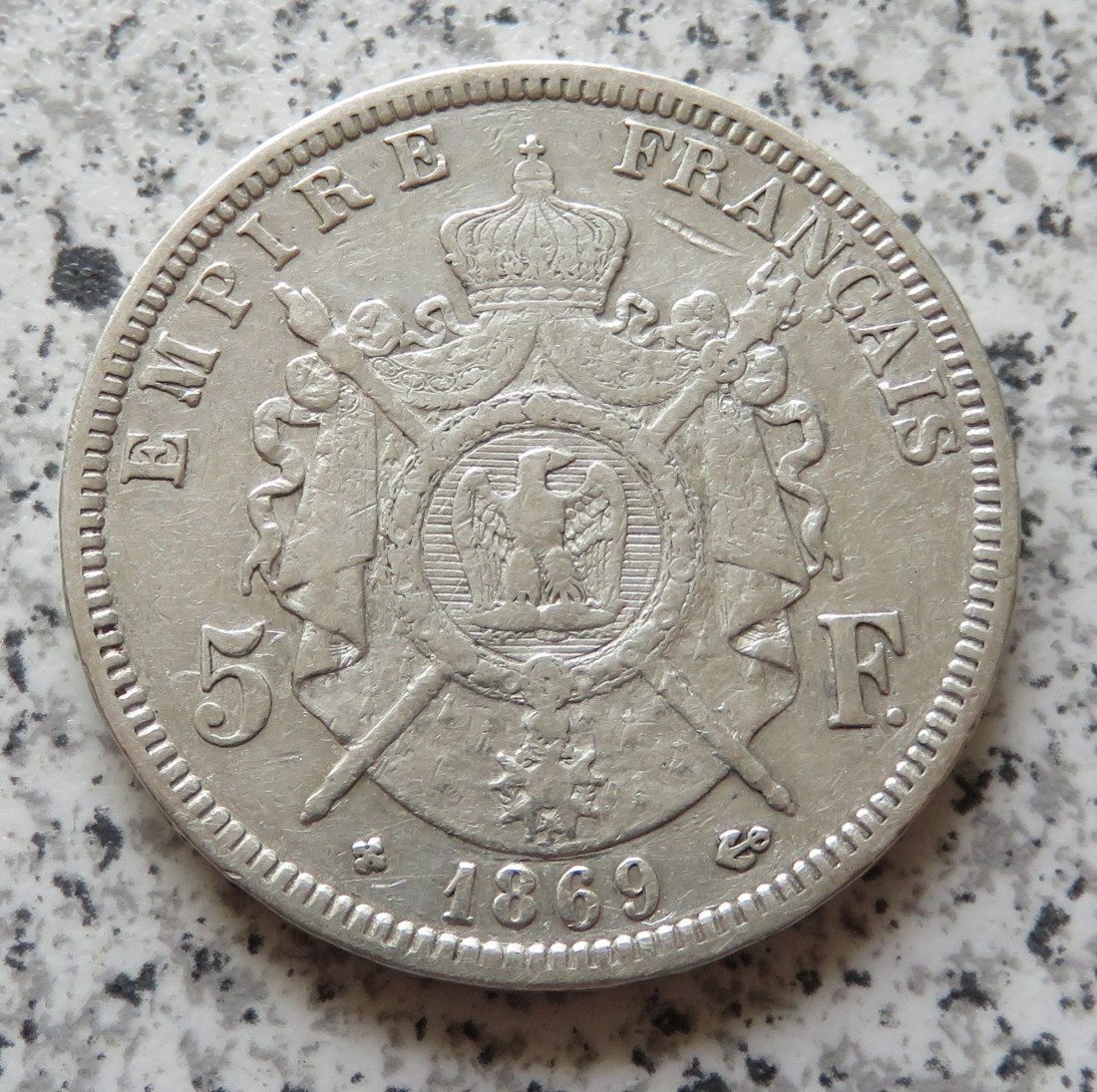  Frankreich 5 Francs 1869 BB   