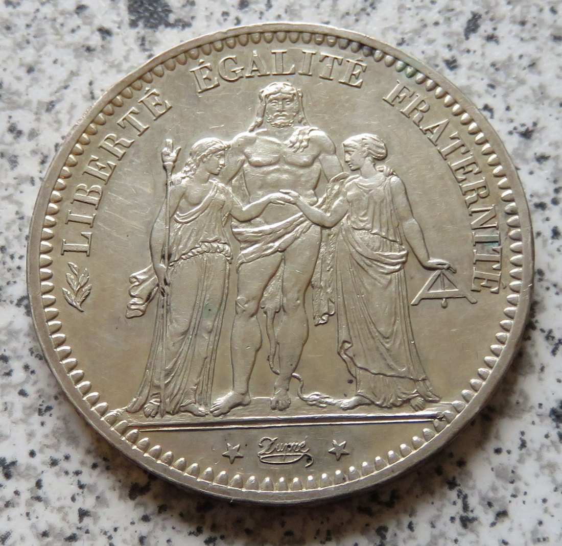  Frankreich 5 Francs 1873 A, Erhaltung   