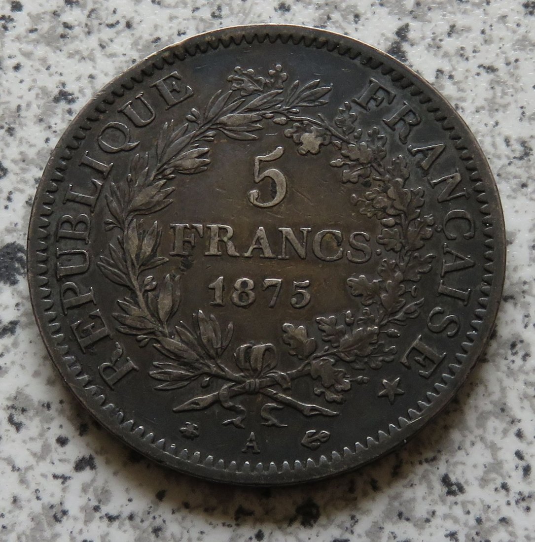  Frankreich 5 Francs 1875 A   