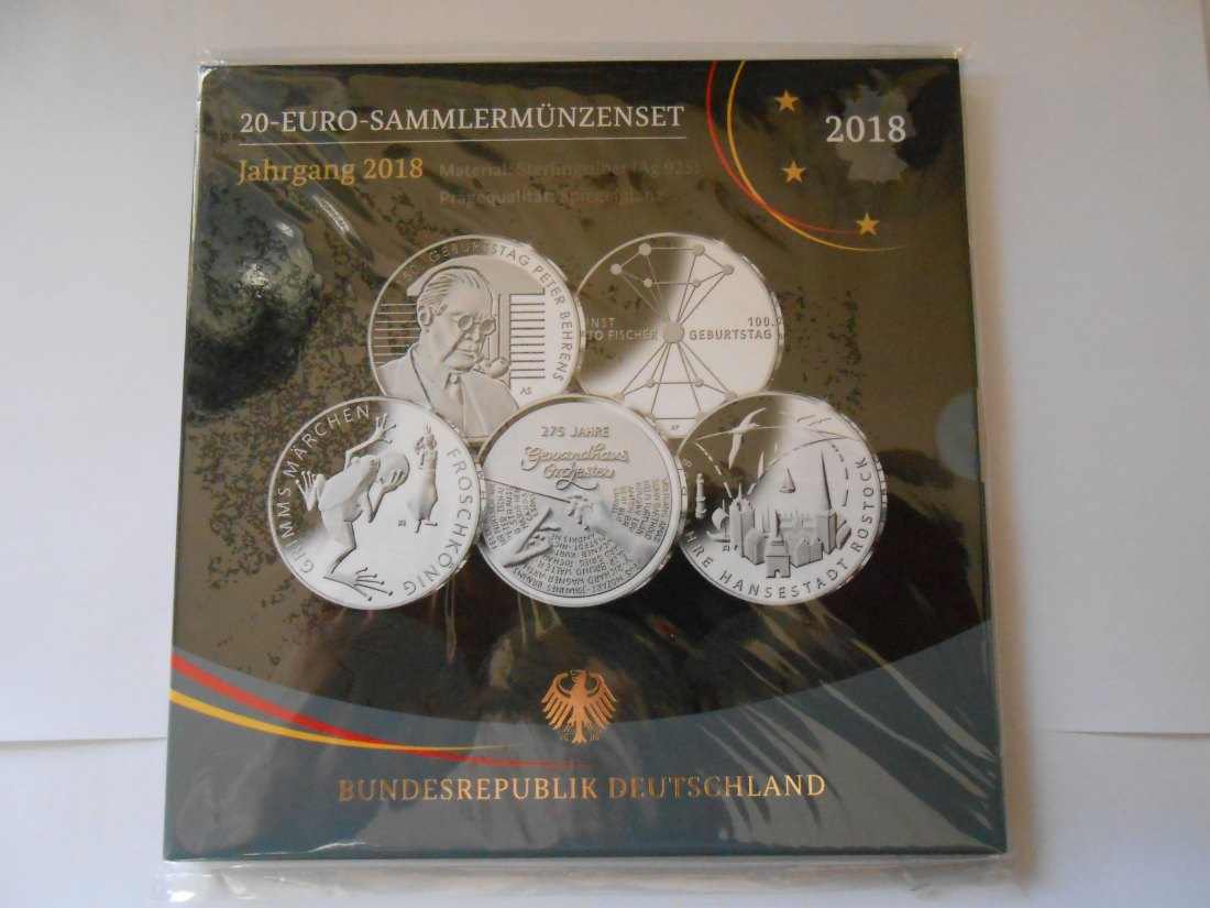  20 Euro Silber PP , Original VfS Blister / Folder , 2018   