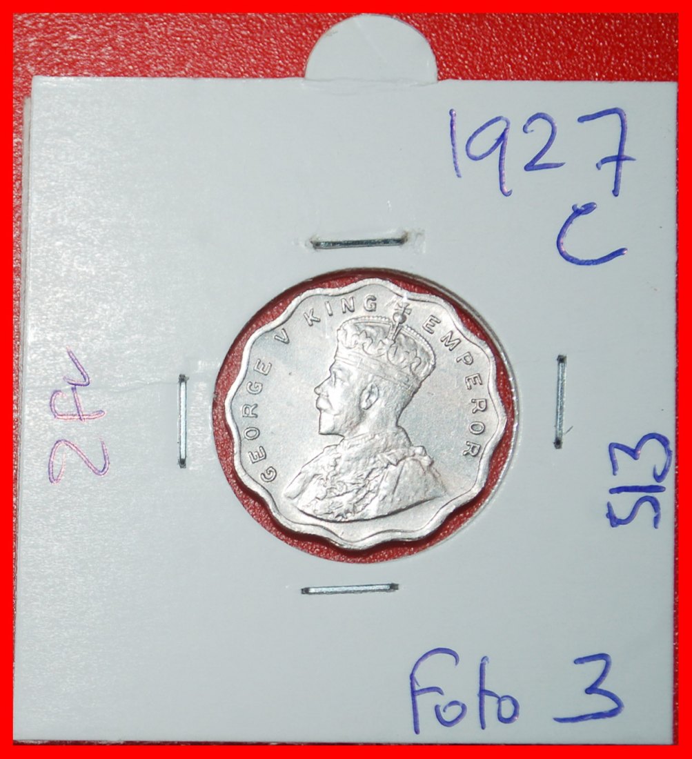  Ⰶ GEORGE V (1911-1936)★ INDIA ★ 1 ANNA 1927 RARE! UNC MINT LUSTRE! IN HOLDER★LOW START ★ NO RESERVE!   