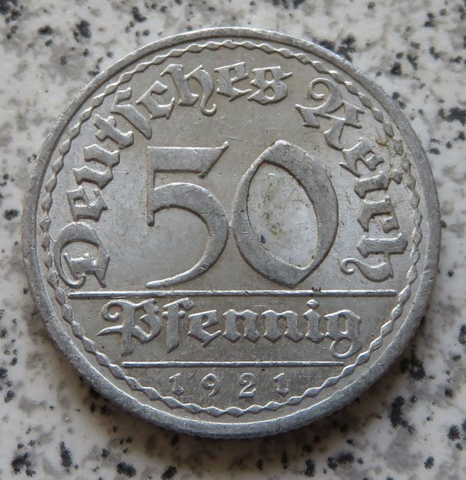  Weimarer Republik 50 Pfennig 1921 A   