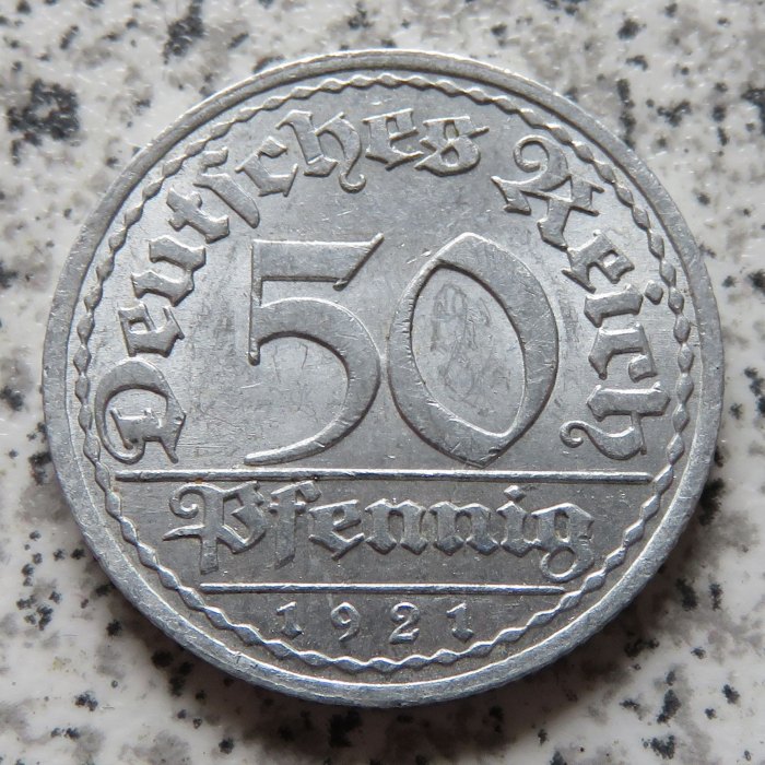  Weimarer Republik 50 Pfennig 1921 A   