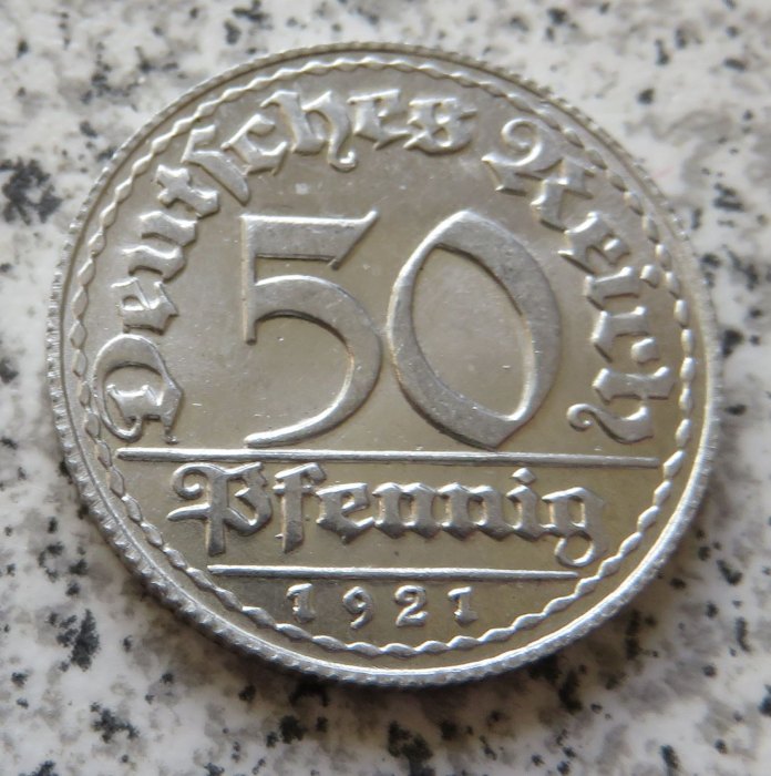  Weimarer Republik 50 Pfennig 1921 D   