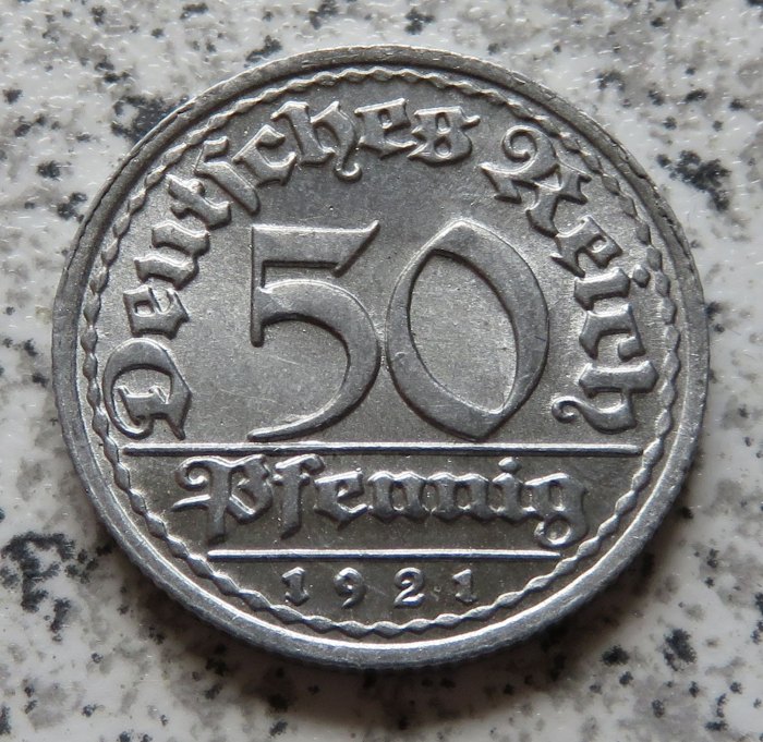  Weimarer Republik 50 Pfennig 1921 F   
