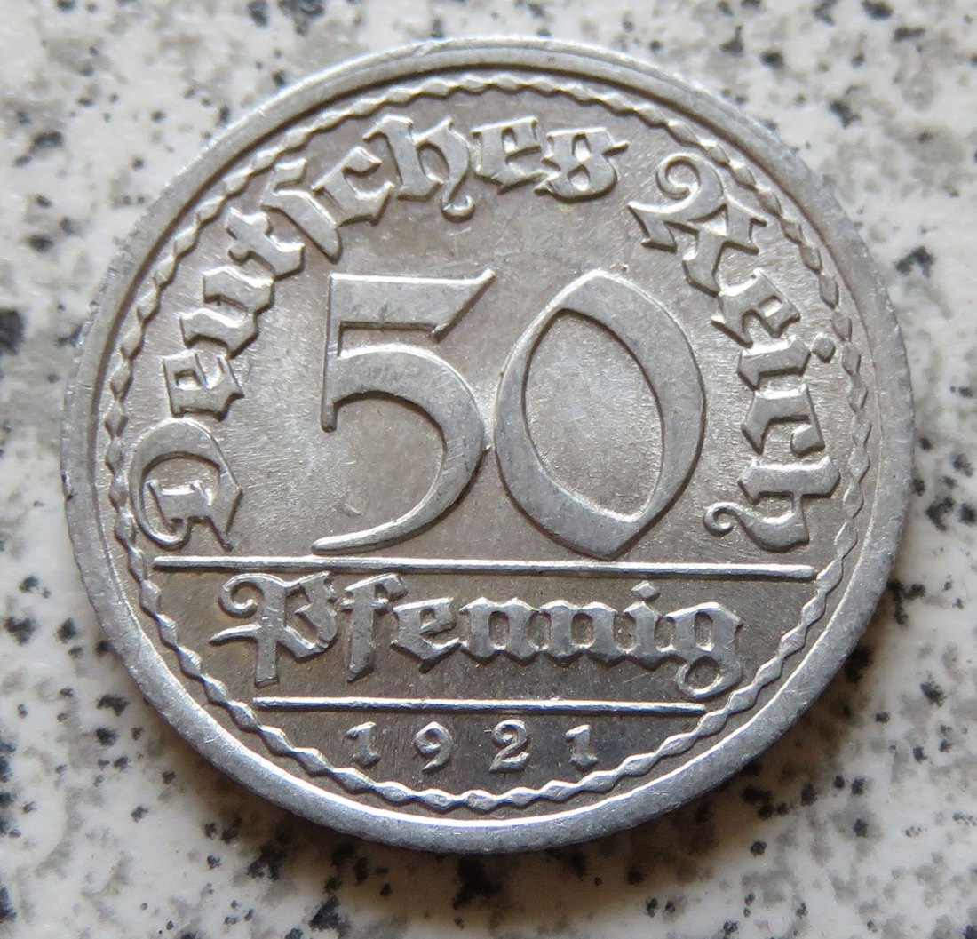  Weimarer Republik 50 Pfennig 1921 J   