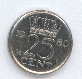  - Niederlande 25 Cent 1980 -   