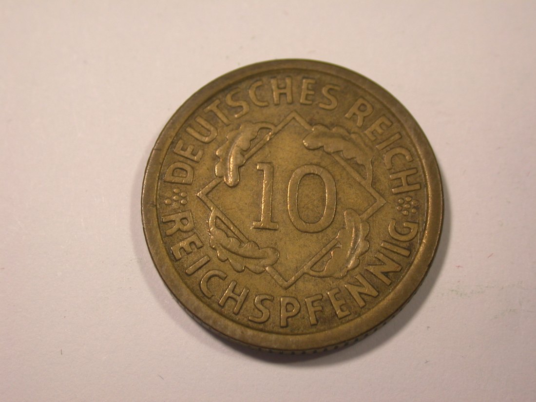 I16 Weimar 10 Reichspfennig 1925 E in ss+ Originalbilder