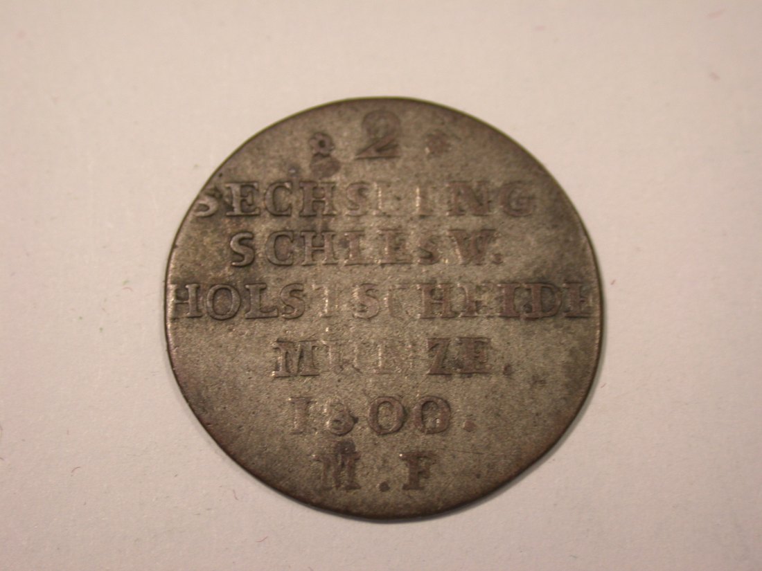 I16 Schleswig Holstein 2 Sechsling 1800 unter Dänemark RR Originalbilder