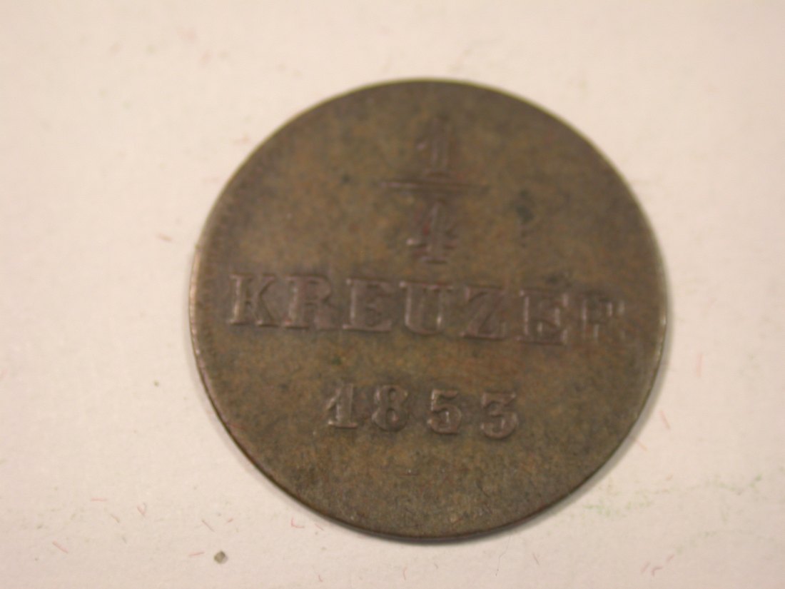 I16 Schwarzburg-Rudolstadt 1/4 Kreuzer 1853 in ss Originalbilder