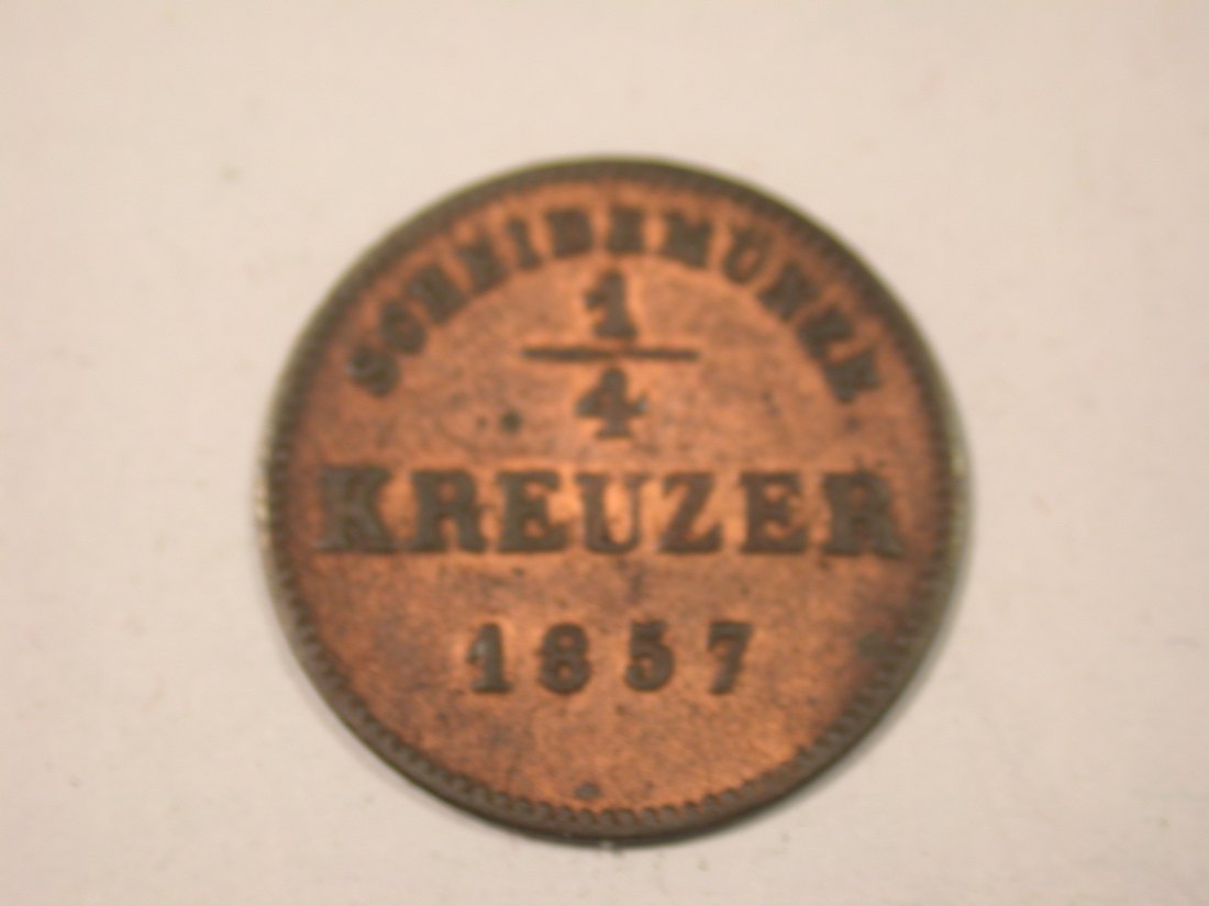 I16 Schwarzburg-Rudolstadt 1/4 Kreuzer 1857 in ss-vz Originalbilder