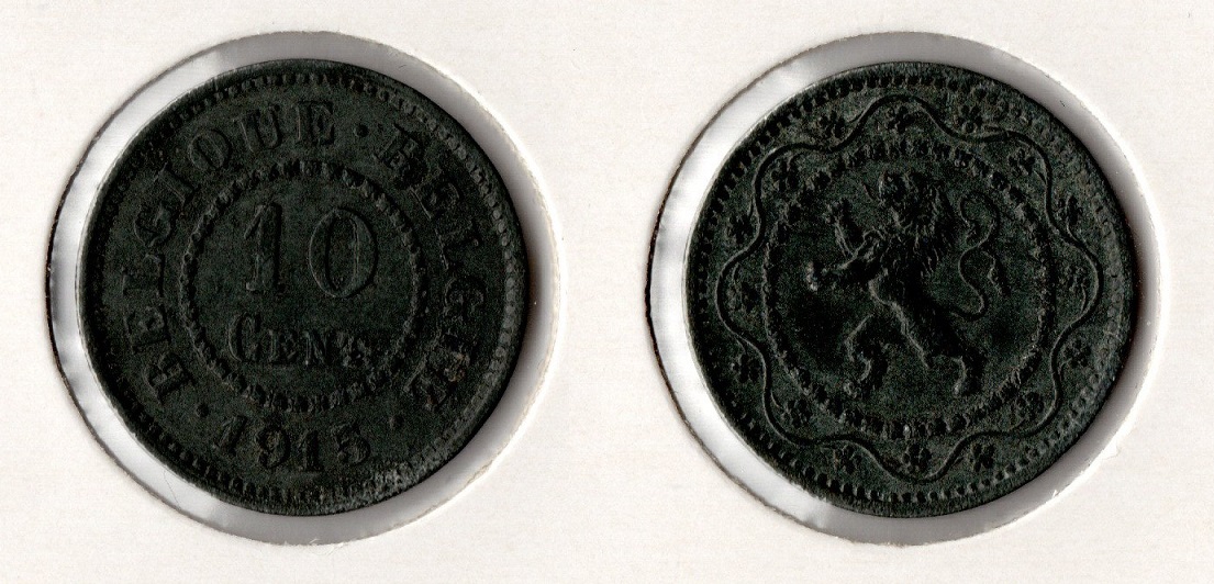  Belgien 10 Centimes 1915 (Zink)   