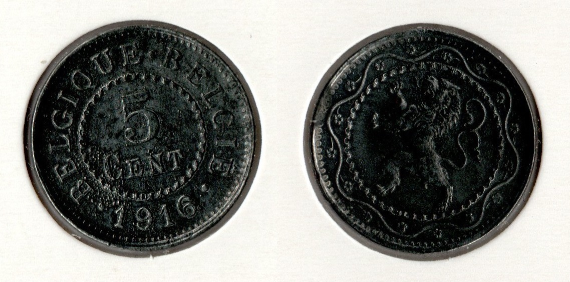  Belgien 5 Centimes 1916 (Zink)   