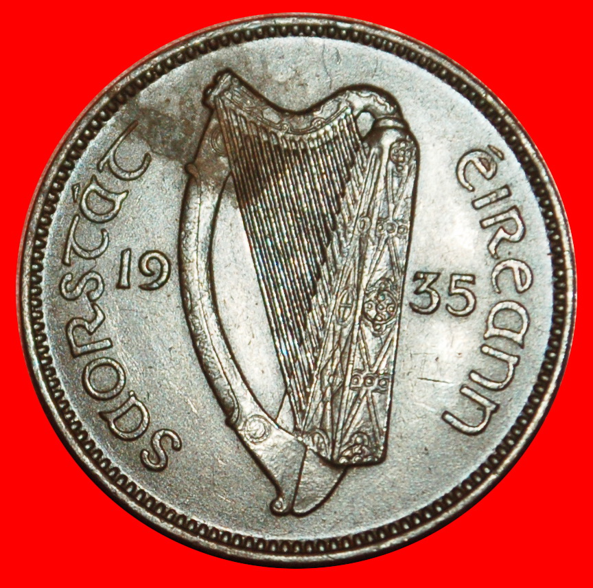  Ⰶ GREAT BRITAIN (1928-1937): IRELAND ★ 1/4 PENNY 1935 FARTHING BIRD RARE!★LOW START ★ NO RESERVE!   