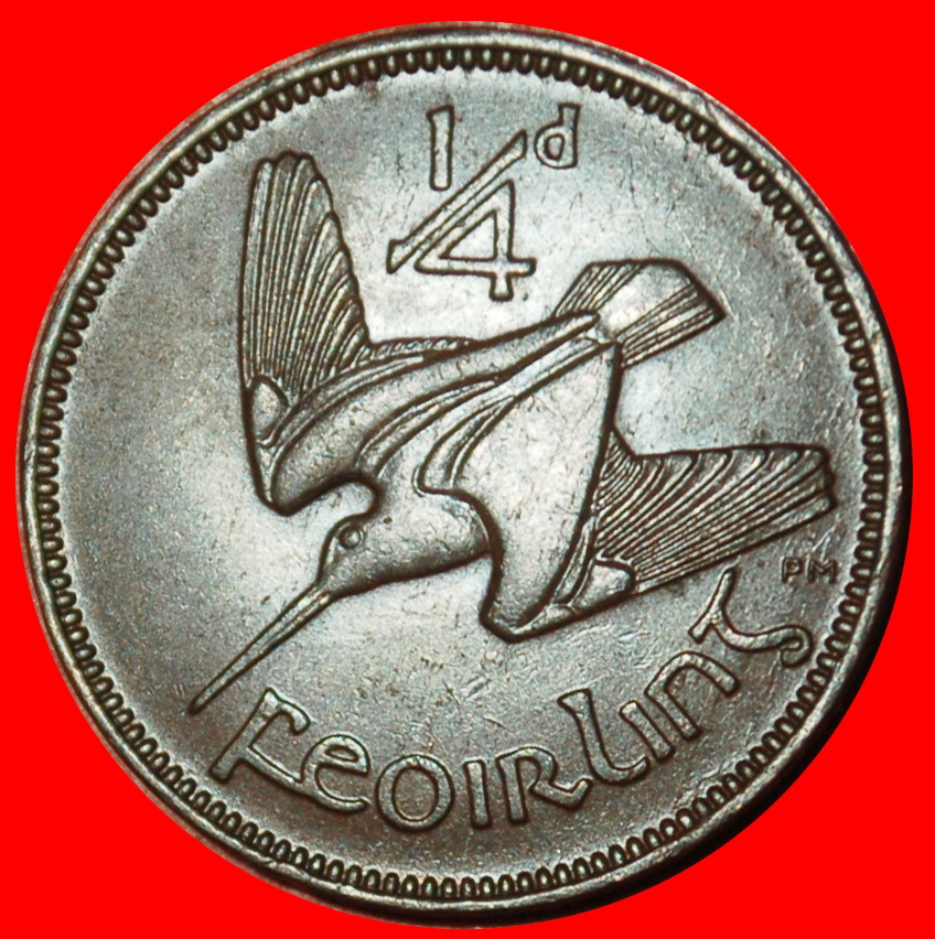 Ⰶ GROSSBRITANNIEN (1939-1966): IRLAND ★1/4 PENNY 1946 FARTHING VOGEL! OHNE VORBEHALT!