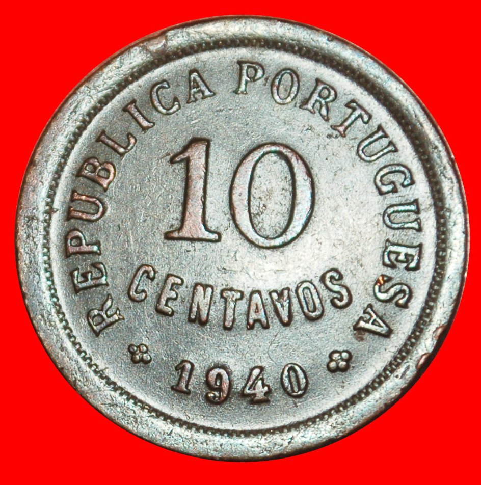  Ⰶ LIBERTY (1924-1940): PORTUGAL ★ 10 CENTAVOS 1940 WARTIME (1939-1945)!★LOW START ★ NO RESERVE!   