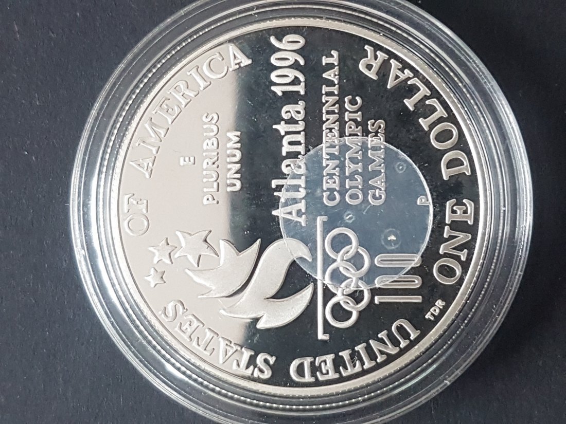  USA 1 Dollar 1996 Rudern Vierer 26,70gr.Silber PP   
