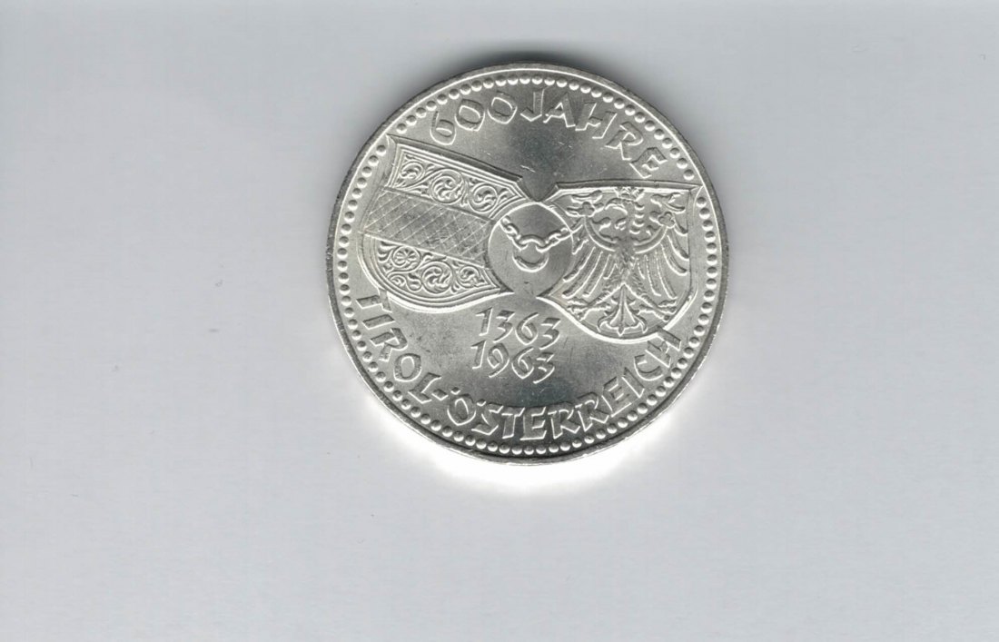  50 Schilling 1963 Tirol 600 Jahre bei Österreich 2. Republik Ag Spittagold9800 (4584/2)   