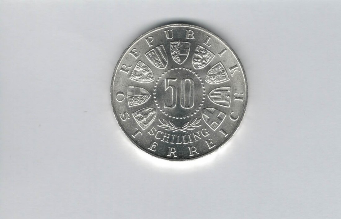  50 Schilling 1964 Winterolympiade Innsbruck Österreich silber Spittalgold9800 (4584/3)   