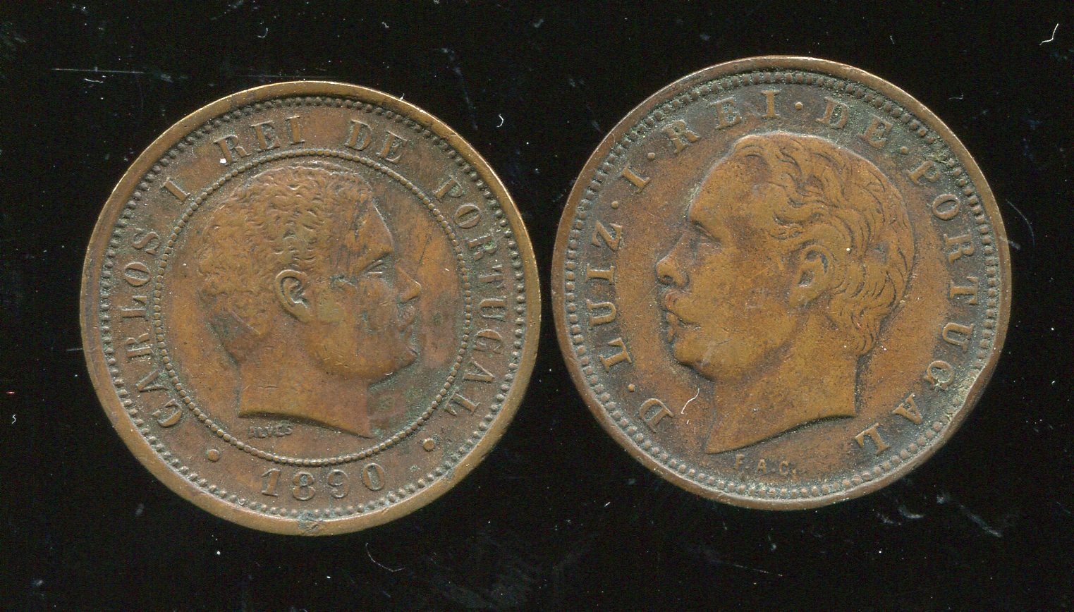 2 ältere Münzen aus Portugal ab 1885