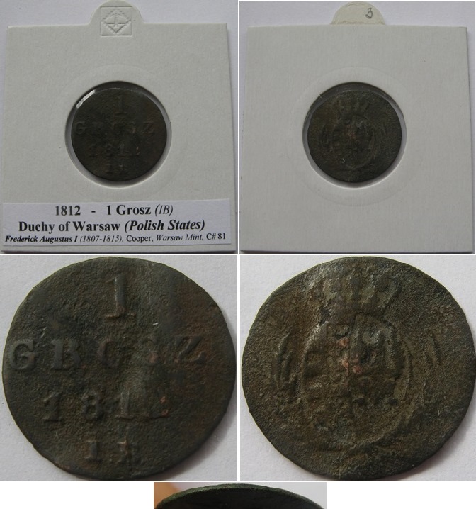  1812, 1 Grosz I.B., Duchy of Warsaw (Polish States-Ruler:Friedrich August I)   