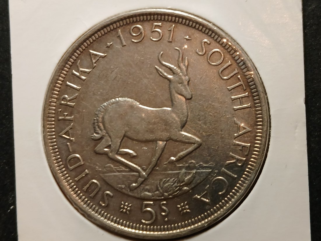 South Africa - 5 Shilling 1951 silber