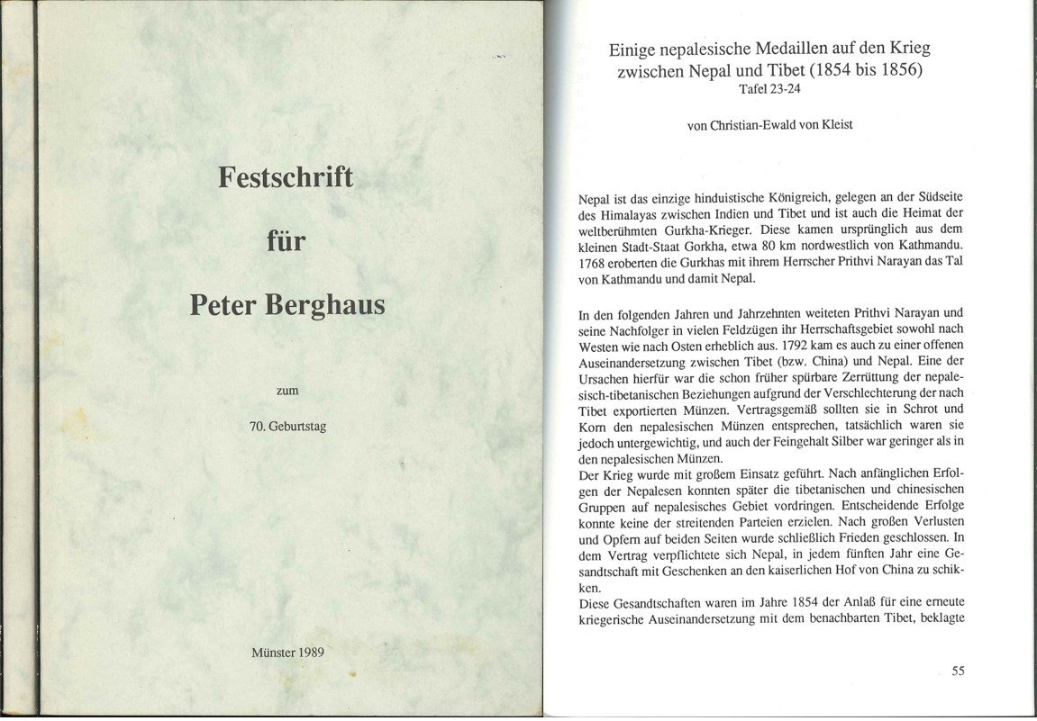  Festschrift für Peter Berghaus zum 70. Geburtstag. Münster 1989   