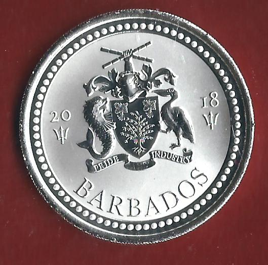  Barbados 1 D. 2018 St in oK Koblenzer Münzen Studio Koblenz Frank Maurer Al893   