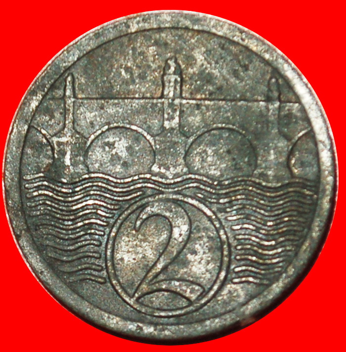 Ⰶ BRIDGE (1923-1925): CZECHOSLOVAKIA ★ 2 HELLERS 1925 LION! ★LOW START! ★ NO RESERVE!