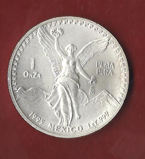  Mexico 1 OZ AG 1995 ohne Kapsel. Koblenzer Münzen Studio Koblenz Frank Maurer Al891   