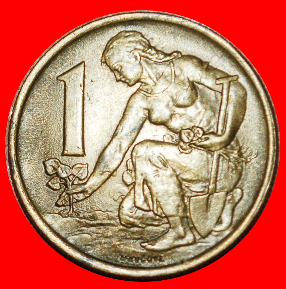 Ⰶ KOMMUNISMUS (1961-1990): TSCHECHOSLOWAKEI ★ 1 KRONE 1970 STEMPEL I+B!★OHNE VORBEHALT!
