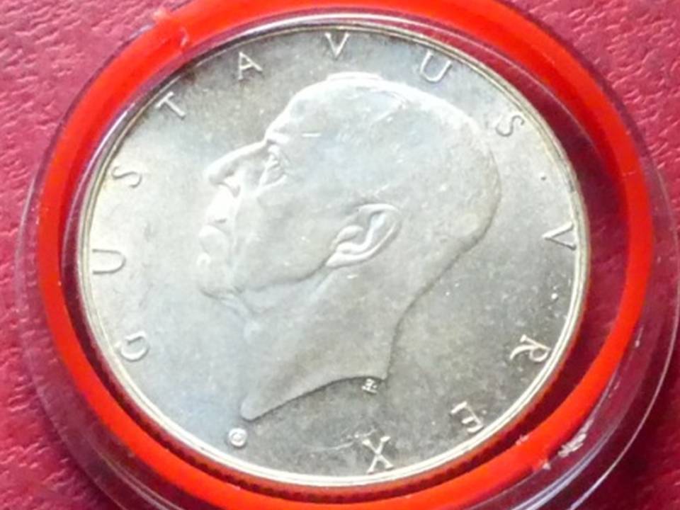  Silbermünze Schweden 2 Kronen 1938 „Segelschiff Calmare Nyckel“, 800er Silber   